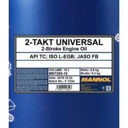 Mannol 7205-10 2-Takt Universal API TC univerzális motorolaj, 10 liter