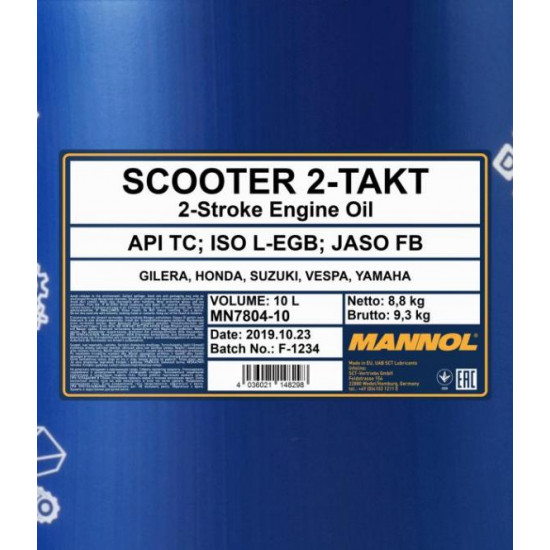 MANNOL 7804 SCOOTER 2-TAKT API TC 10L MANNOL 7804 SCOOTER 2-TAKT API TC 10L