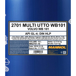 MANNOL 2701 Multi UTTO WB 101 API GL-4 10 liter