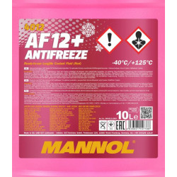 Mannol 4012-10 - AF12+ Coolant fagyálló, készre kevert, piros, 10lit, -40°C