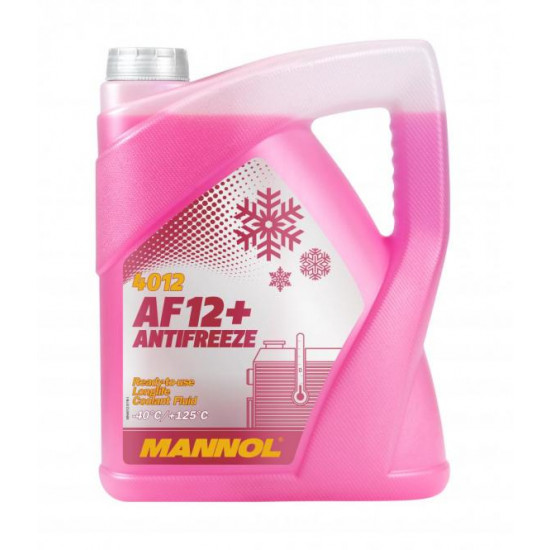 Mannol 4012-5 - AF12+ Coolant fagyálló, készre kevert, piros, 5lit, -40°C