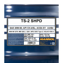 MANNOL TS-2 SHPD 20W-50 60L