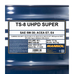 MANNOL TS-8 UHPD Super 5W-30 API CI-4 60 Liter