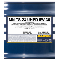 Mannol 7123-DR TS-23 UHPD 5W-30 motorolaj, 208 liter