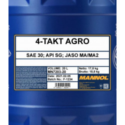 MANNOL 7203-1 4-Takt Agro SAE 30, 20lit