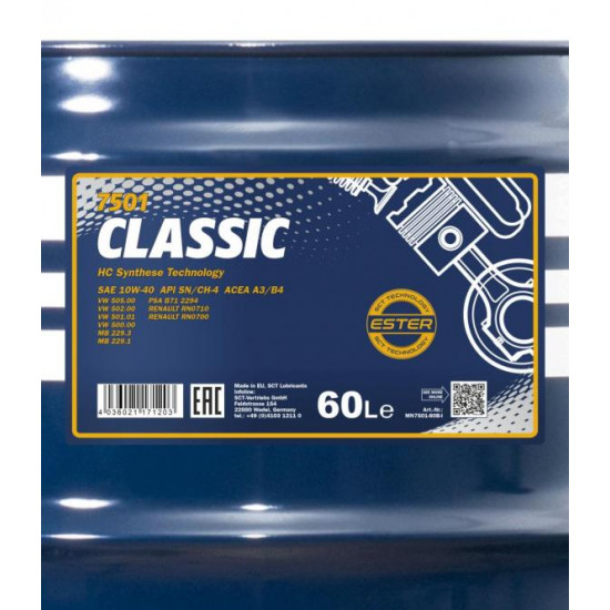 MANNOL CLASSIC 10W-40 60 liter