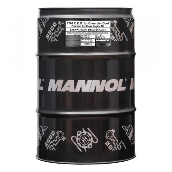 MANNOL 7701-60 ENERGY FORMULA OP 5W-30 60L 