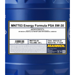 MANNOL 7703 ENERGY FORMULA PSA 5W30 20L