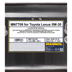 MANNOL 7709 OEM for TOYOTA LEXUS 5W-30 208liter