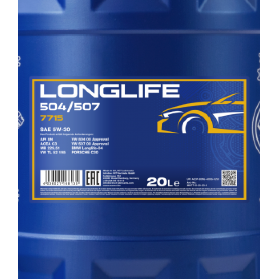 MANNOL 7715-20 OEM for VW AUDI SKODA 5W-30 20 liter