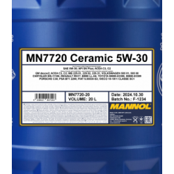 MANNOL 7720-20 CERAMIC 5W-30 20L
