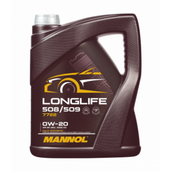 Mannol 7722 LONGLIFE 508/509 MOTOROLAJ SAE 0W-20 SZINTETIKUS 5L