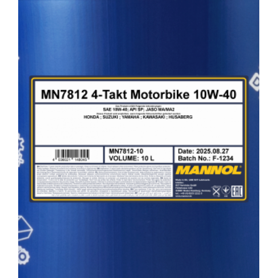 MANNOL 7812 MOTORBIKE 4-TAKT API SL 10W-40 10L