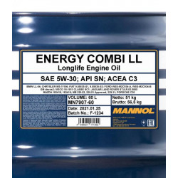 MANNOL ENERGY COMBI LL 5W-30 60 liter