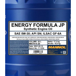 Mannol 7914 Energy Formula JP 5W-30 motorolaj 20lit.