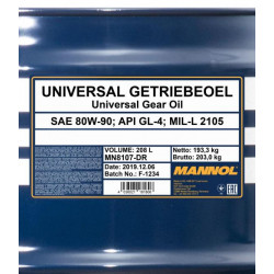 MANNOL UNIVERSAL GETRIEBEOEL 80W-90 API GL 4 208 liter