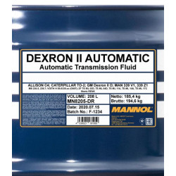 MANNOL DEXRON II AUTOMATIC 208 liter
