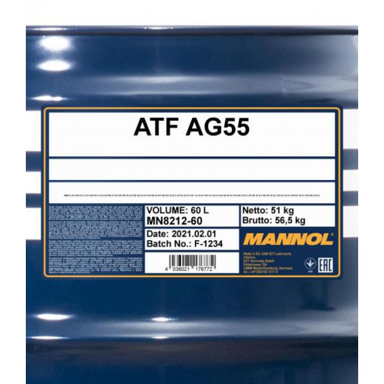 Mannol 8212-60 - ATF AG55 automataváltó-olaj, sárgásbarna 60lit.